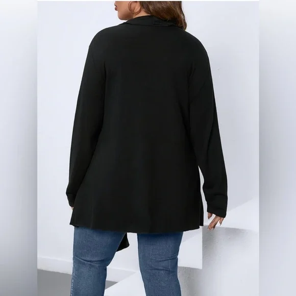 Plus Size Womens Jackets Plus Solid Belted Coat Plus Size Jackets - Picture 2 of 5